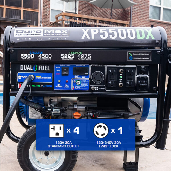 DuroMax Dual Fuel XP5500DX Portable Generator